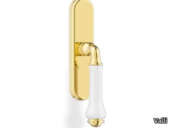 H176 SPIGA - Brass window handle on back plate _ Valli