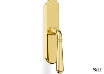 H1037 TESEO - Brass window handle on back plate _ Valli