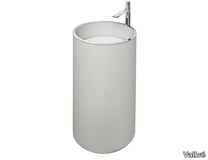 CYLINDRIC - Freestanding round resin washbasin _ Vallvé