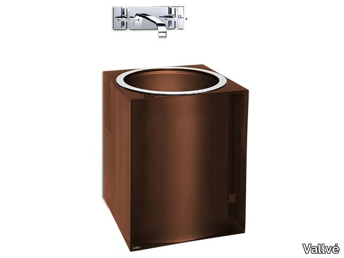 BRONZE GLOSS - Wall-mounted resin washbasin _ Vallvé