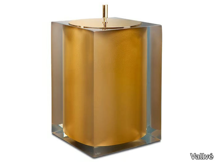 GOLD GLOSS - Resin bathroom waste bin _ Vallvé