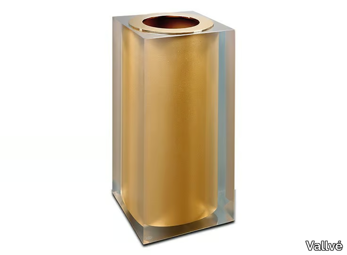 GOLD GLOSS SMALL - Resin bathroom waste bin _ Vallvé