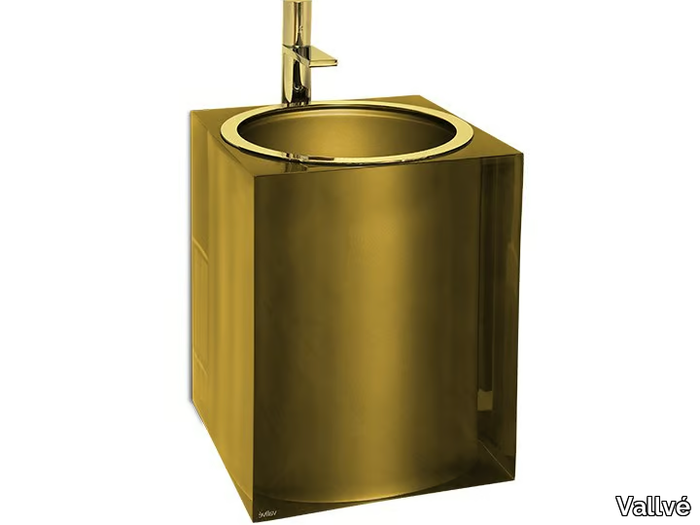 GOLD GLOSS - Wall-mounted resin washbasin _ Vallvé