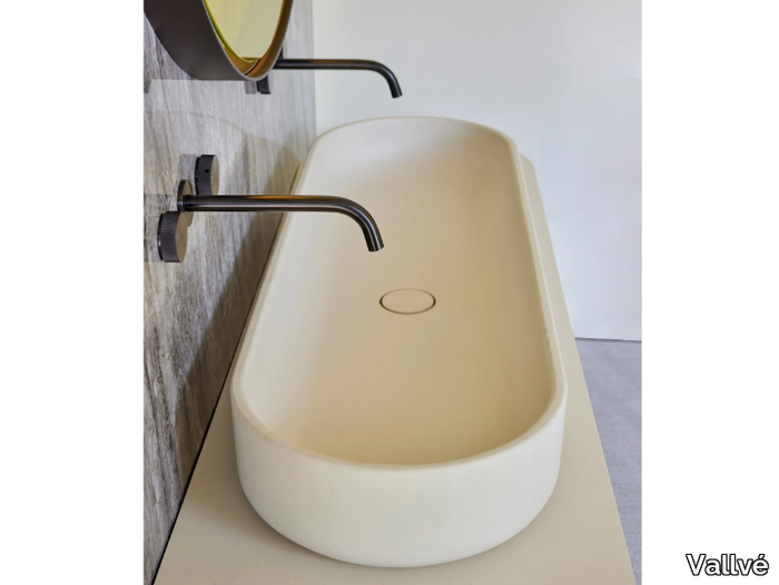 CONCINNITY - Countertop double resin washbasin _ Vallvé