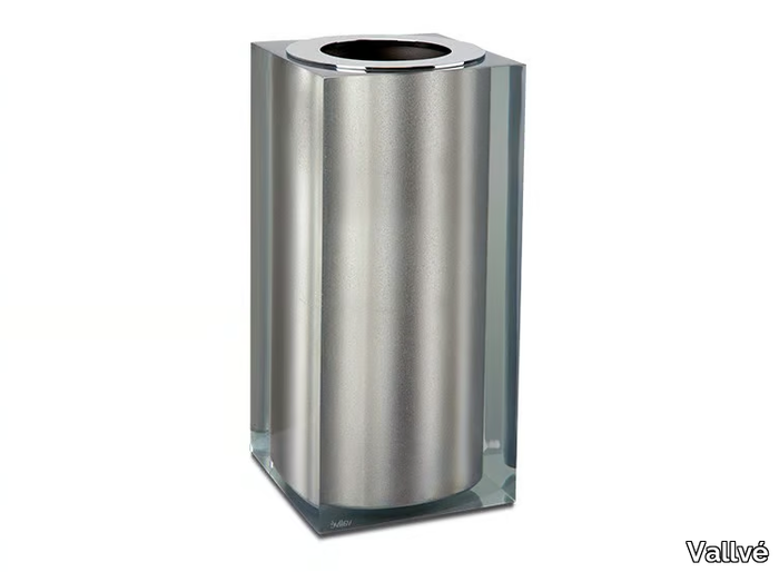 PLATINUM GLOSS SMALL - Resin bathroom waste bin _ Vallvé