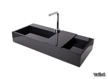 LARGE - Countertop rectangular resin washbasin _ Vallvé