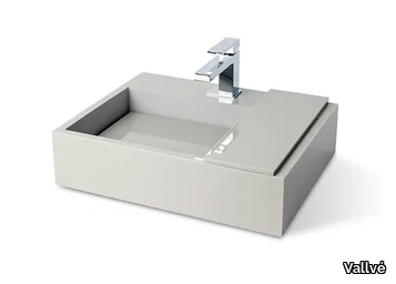 SMALL - Countertop rectangular resin washbasin _ Vallvé