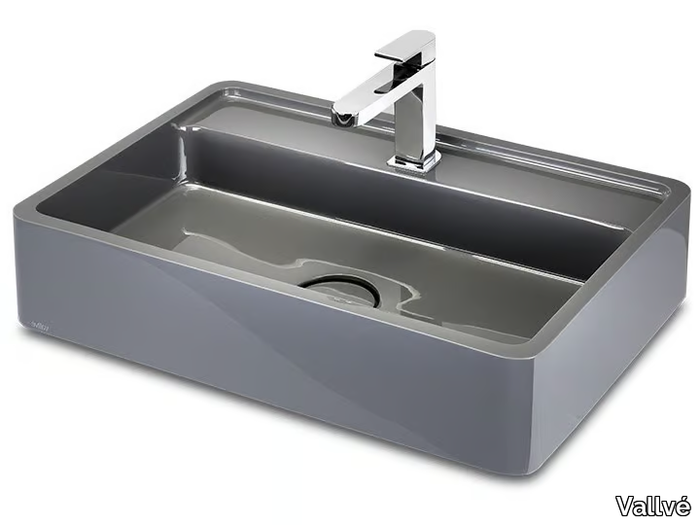 ÉREA - Rectangular resin washbasin _ Vallvé