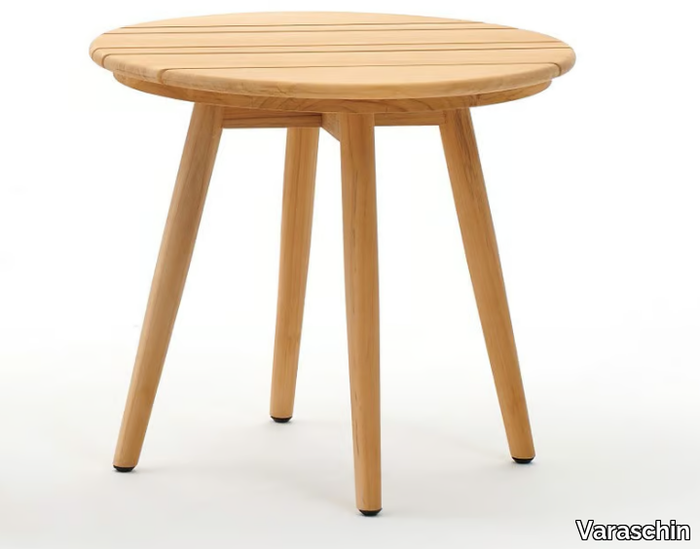 LAPIS - Round teak garden side table _ Varaschin