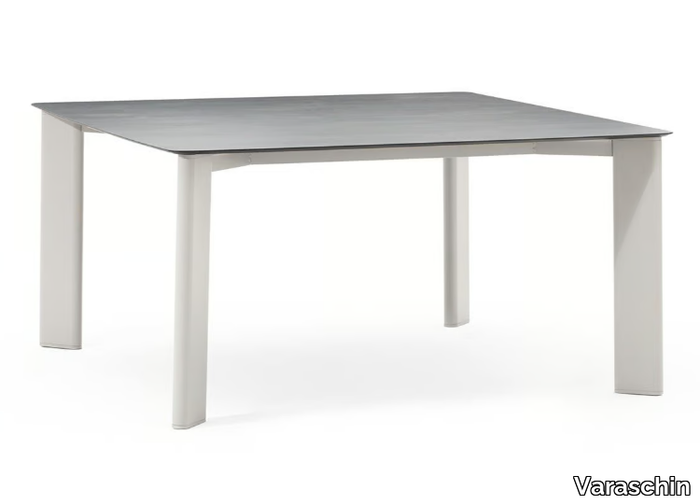 PLINTO - Square aluminium garden table with hpl top _ Varaschin