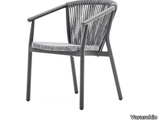 SMART - Powder coated aluminium garden chair with armrests _ Varaschin