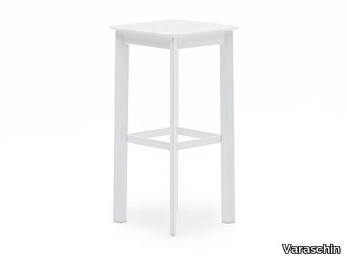 SYSTEM - High powder coated aluminium stool with footrest _ Varaschin