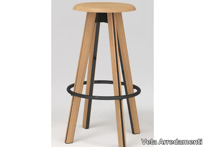 SG-JEAN - High wooden stool with footrest _ Vela Arredamenti