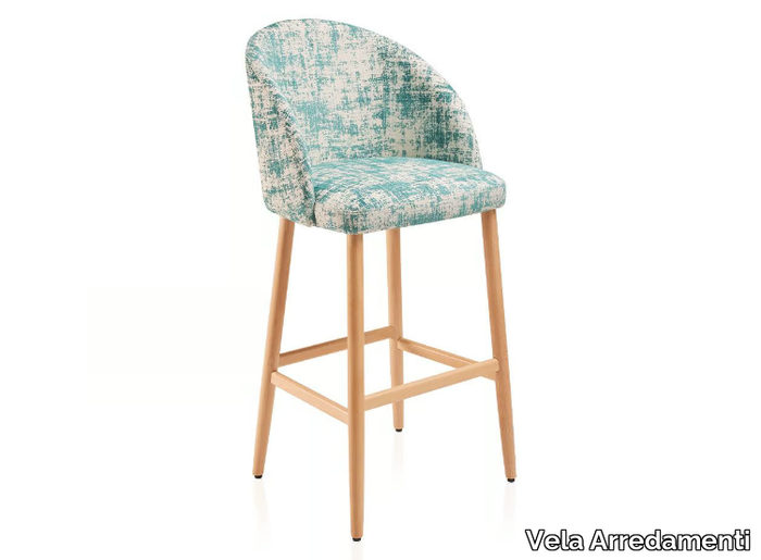 ELLY - Fabric barstool with footrest _ Vela Arredamenti