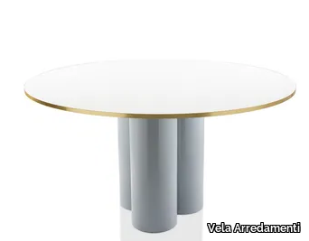 TRILOGY - Round steel table _ Vela Arredamenti