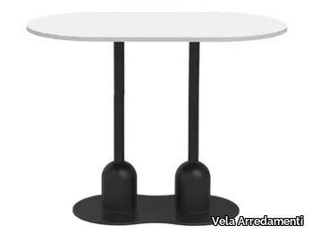 TYPHA 2 - Oval marble high table _ Vela Arredamenti