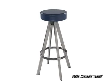 WEST - Upholstered leather barstool _ Vela Arredamenti