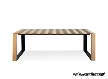 ZEBRA - Rectangular steel and wood table _ Vela Arredamenti