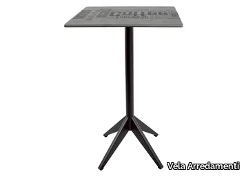 BATTLE - Square iron table with 4-star base _ Vela Arredamenti