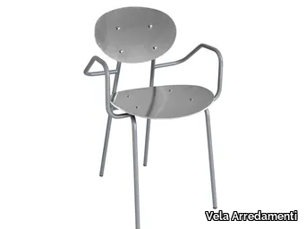 MAGIC-B - Aluminium chair with armrests _ Vela Arredamenti