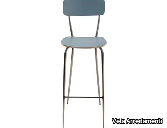 OLIVIA - Wooden barstool with back _ Vela Arredamenti