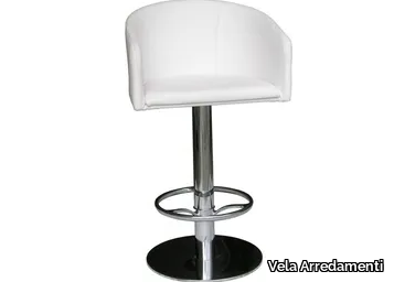 CRONO - Upholstered stool with armrests with back _ Vela Arredamenti