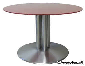 BALIS-85-4-cover - Round stainless steel contract table _ Vela Arredamenti