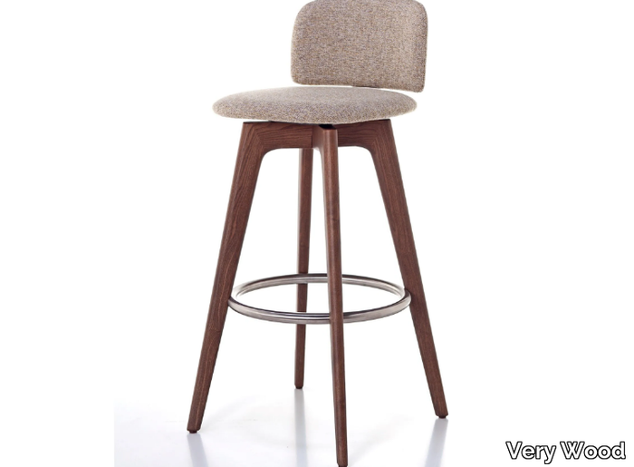 EGADI 06H - Upholstered fabric stool with footrest _ Very Wood