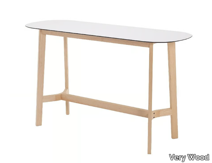 ROND T08FX - Oval HPL high table _ Very Wood