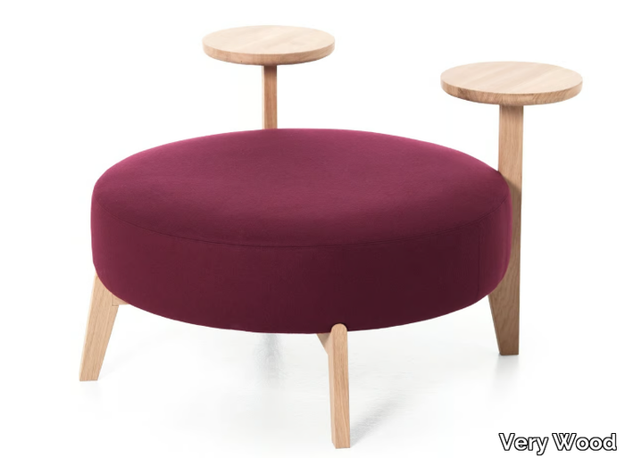 ISOLA 90TO/90TR - Round fabric pouf _ Very Wood