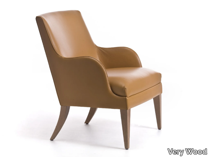 ONDA 04 - Leather armchair with armrests _ Very Wood