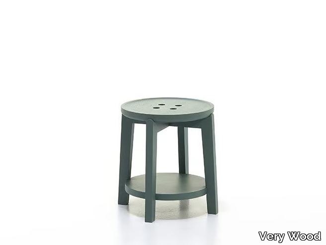 ROND T01 - Round side table with integrated magazine rack _ Very Wood