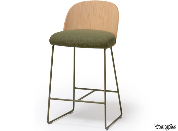 CISTELL SLIM - Sled base high metal stool _ Vergés