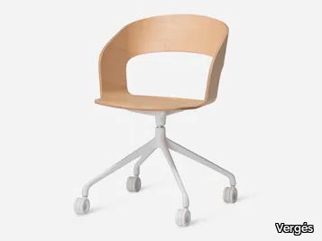 GOOSE - Swivel ash chair with castors _ Vergés