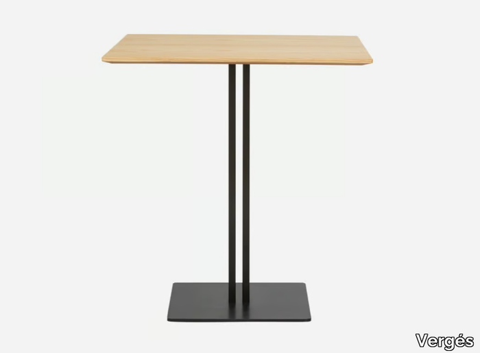 SANDWICH - Square table with ash top and steel base _ Vergés