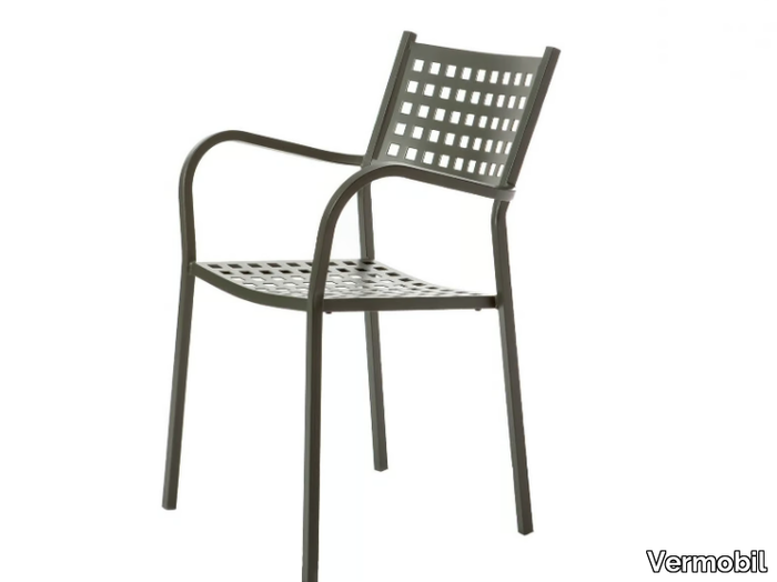 ALICE - Stackable metal garden chair with armrests _ Vermobil