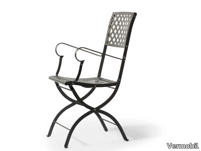 SPRINGTIME - Folding metal garden chair with armrests _ Vermobil