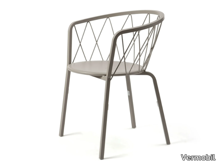 DAISY - Stackable metal garden chair with armrests _ Vermobil