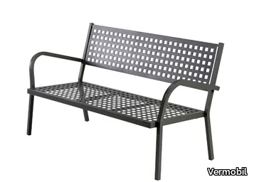 ALICE - Metal garden bench with armrests _ Vermobil