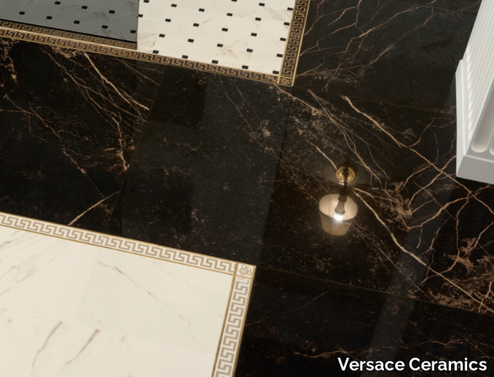 MARBLE NERO - Porcelain stoneware wall/floor tiles with marble effect _ Versace Ceramics