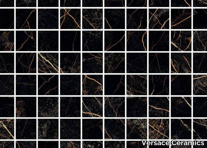 MARBLE NERO MOSAICO - Porcelain stoneware mosaic _ Versace Ceramics