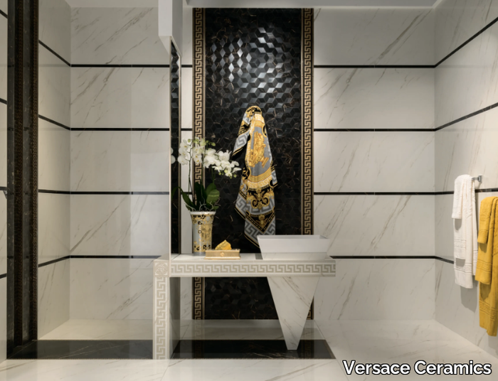 MARBLE BIANCO - Porcelain stoneware wall/floor tiles with marble effect _ Versace Ceramics