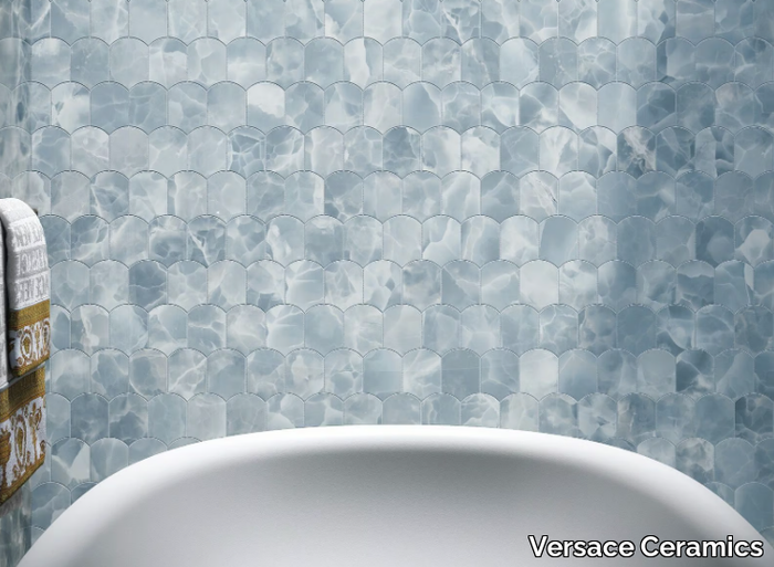 WAVE ONYX SKY - Porcelain stoneware mosaic _ Versace Ceramics