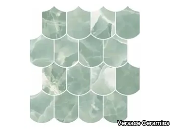 WAVE ONYX GREEN - Porcelain stoneware mosaic _ Versace Ceramics