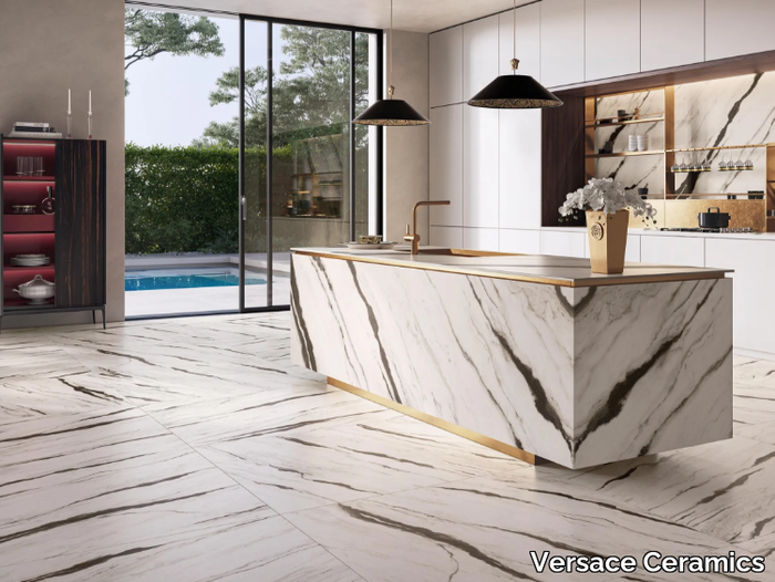 PANDA WHITE - Porcelain stoneware wall/floor tiles with marble effect _ Versace Ceramics