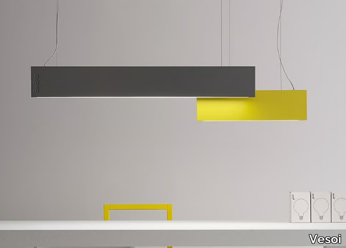 PANTONE - LED dimmable steel and wood pendant lamp _ Vesoi