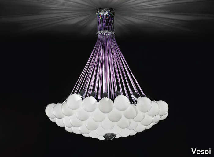 E41 - Glass and steel pendant lamp _ Vesoi