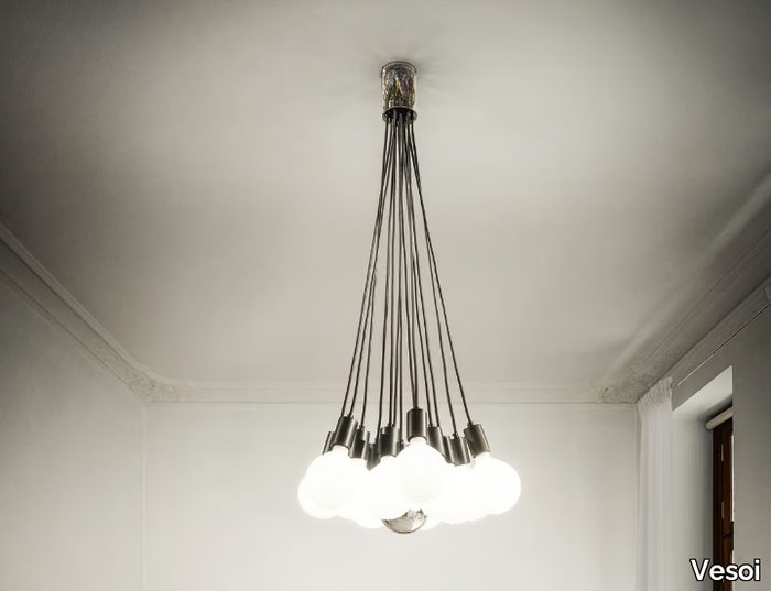 E19 - Glass and steel pendant lamp _ Vesoi