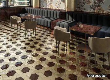 CANNAGE PATTERN - Indoor glass wall/floor tiles _ Vetrocolor