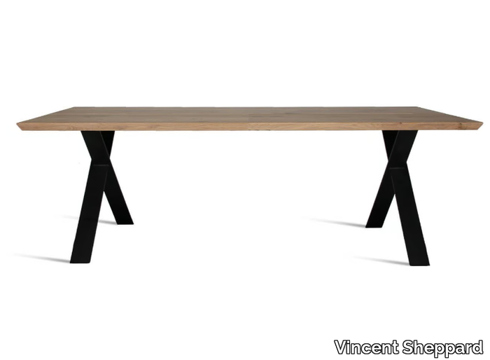 ALBERT X BASE - Rectangular steel and wood table _ Vincent Sheppard